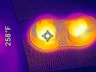 Heat map of light above mesh from below