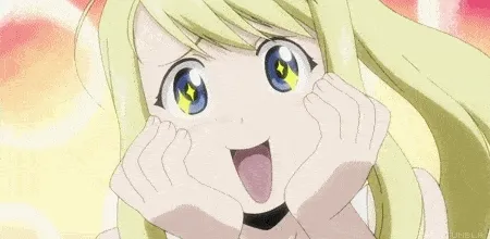 Anime girl excited gif 