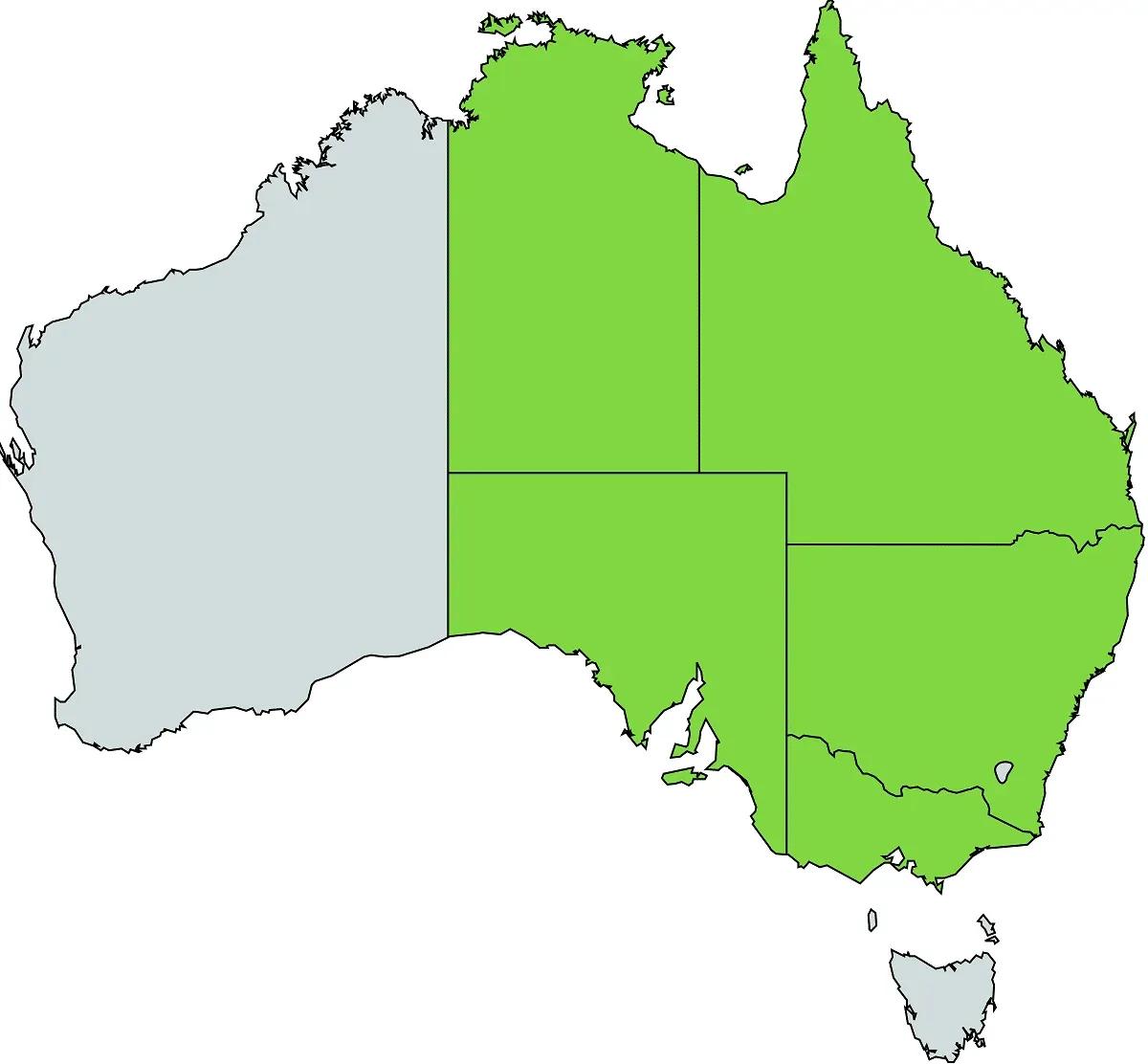 Bearded Dragon natural distribution map